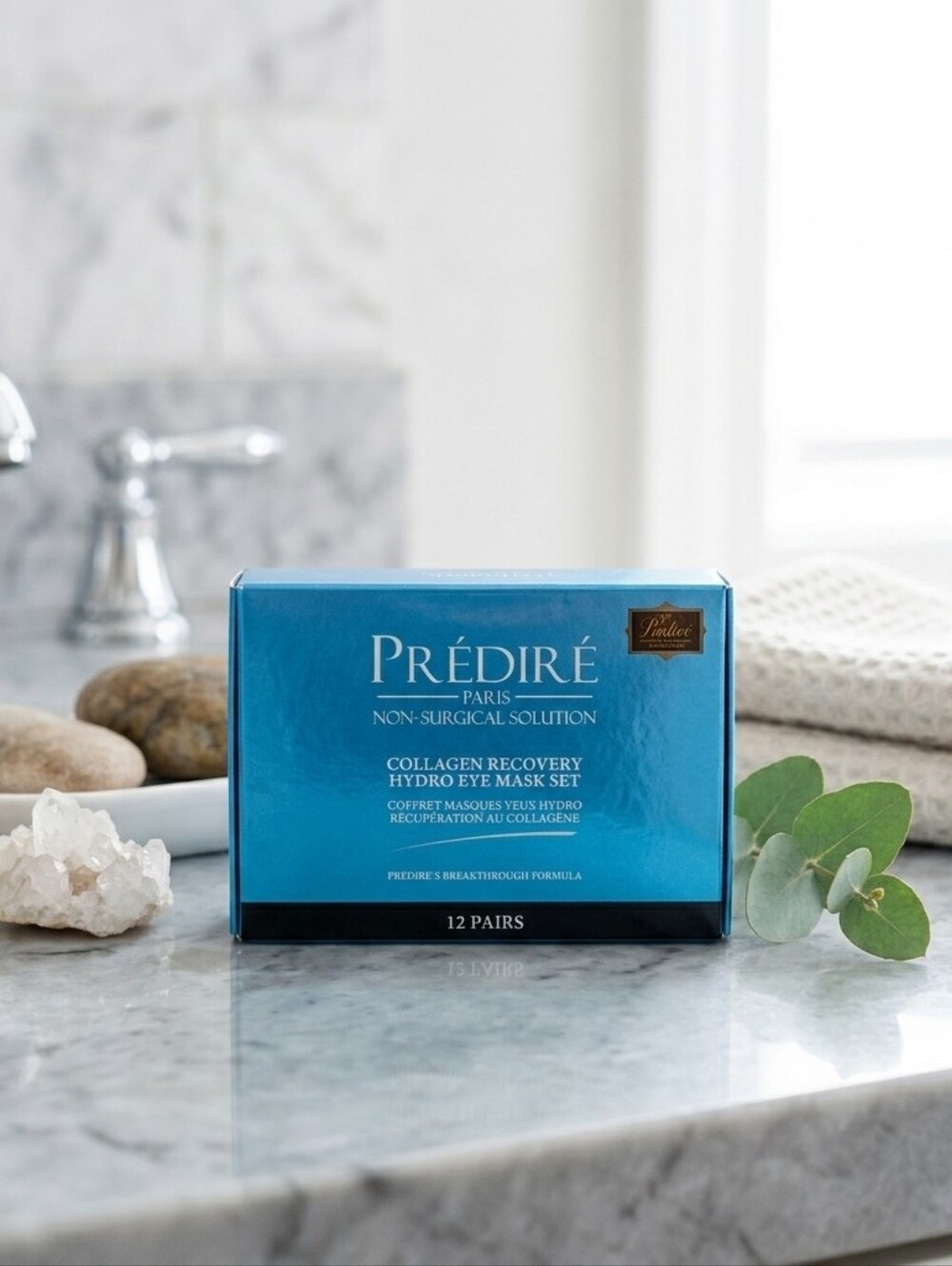 NIB Prédiré Paris Collagen Recovery Hydro Eye Mask Patches MSRP $750 - Gold